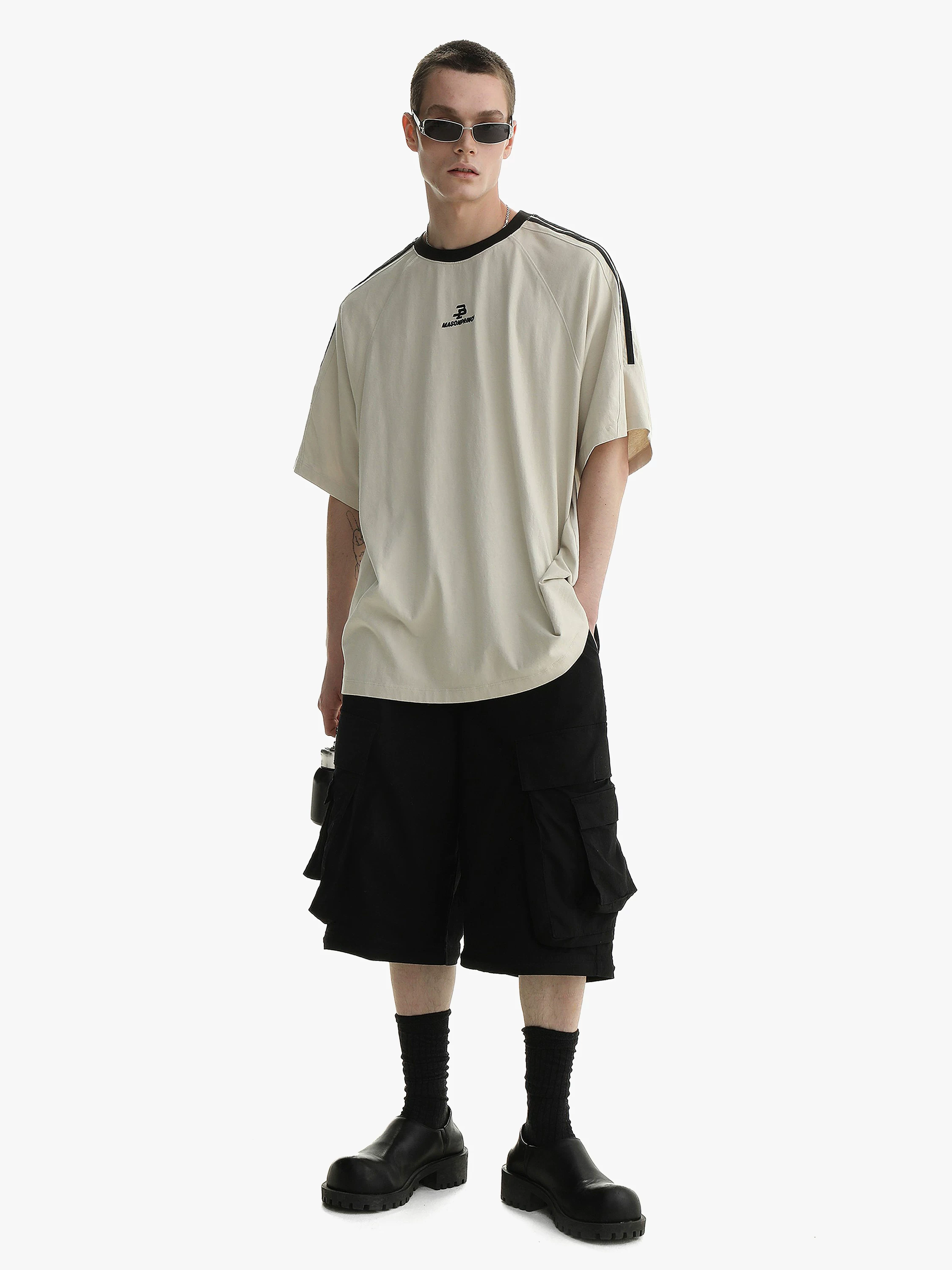 Retro футболка MASONPRINCE с коротким рукавом, 90 год, стиль, свободный крой, крой