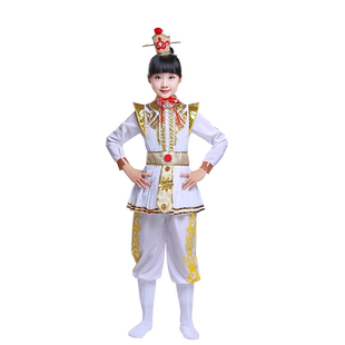 元旦儿童花木兰演出服舞蹈戏曲表演服男女古代士兵盔甲运动会服装