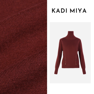 百搭叠领羊毛衫 KADIMIYA 镶钻高领显瘦针织衫 法式 上衣 伦敦旧事