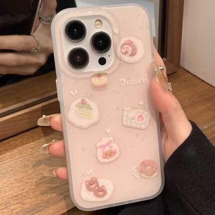 小熊蛋糕iPhone17promax手机壳苹果16全包15/14套13卡通xR磨砂女7