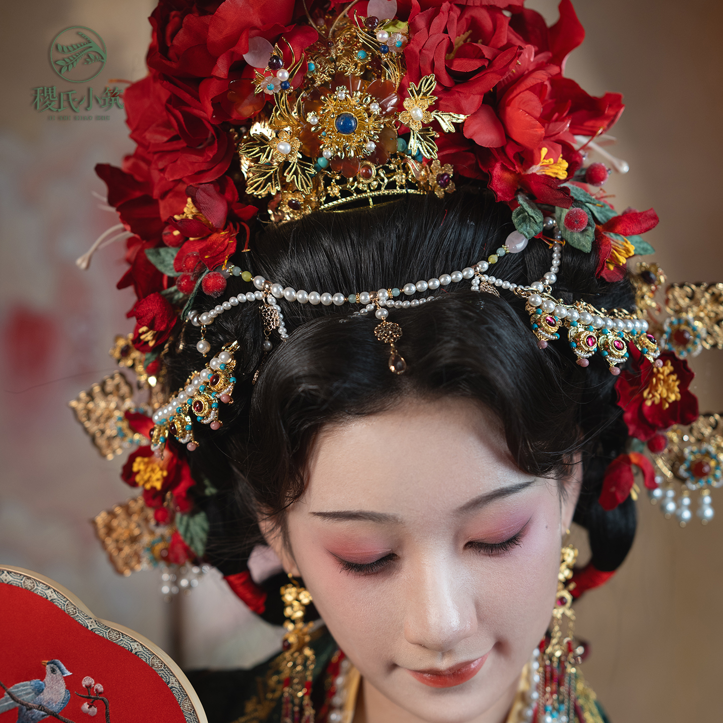 稷氏小筑 红樱 古风流苏发钗发簪珍珠发饰汉服发冠