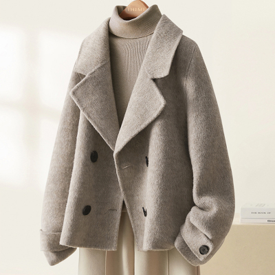 【送运费险】卡其色毛呢外套短款