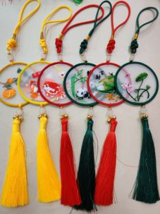 新品苏绣挂件手工刺绣送外国友人双面绣苏绣平安福中国风伴手礼品