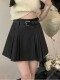 灰色百褶裙设计感小众高腰半身裙女胖妹妹遮垮显瘦a字西装 短裙子