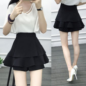 半身裙女裙裤 蛋糕裙2023年防走光百搭荷叶边裙胖mm蓬蓬百褶裙短裙