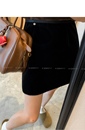 丝绒半身裙女秋冬小个子短裙黑色裙子大码 a字裙洋气遮胯松紧裙裤