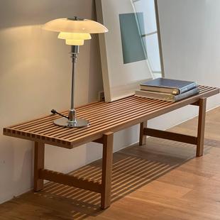 物宅 凳中古实木多用长条凳床尾凳家用长凳 路易长凳实木玄关换鞋