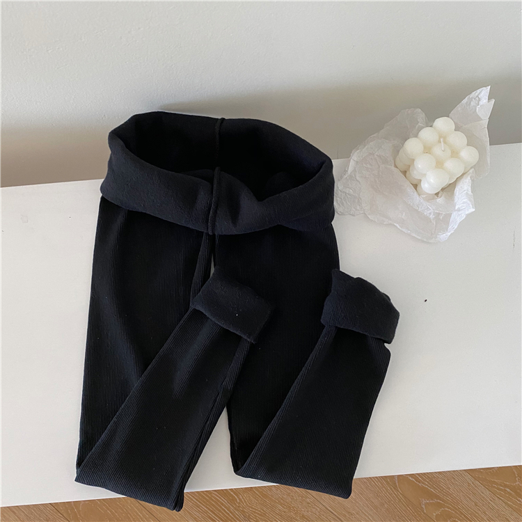 Real price real shot autumn and winter pants Korean version solid color versatile pit strip stretch thin outer Leggings