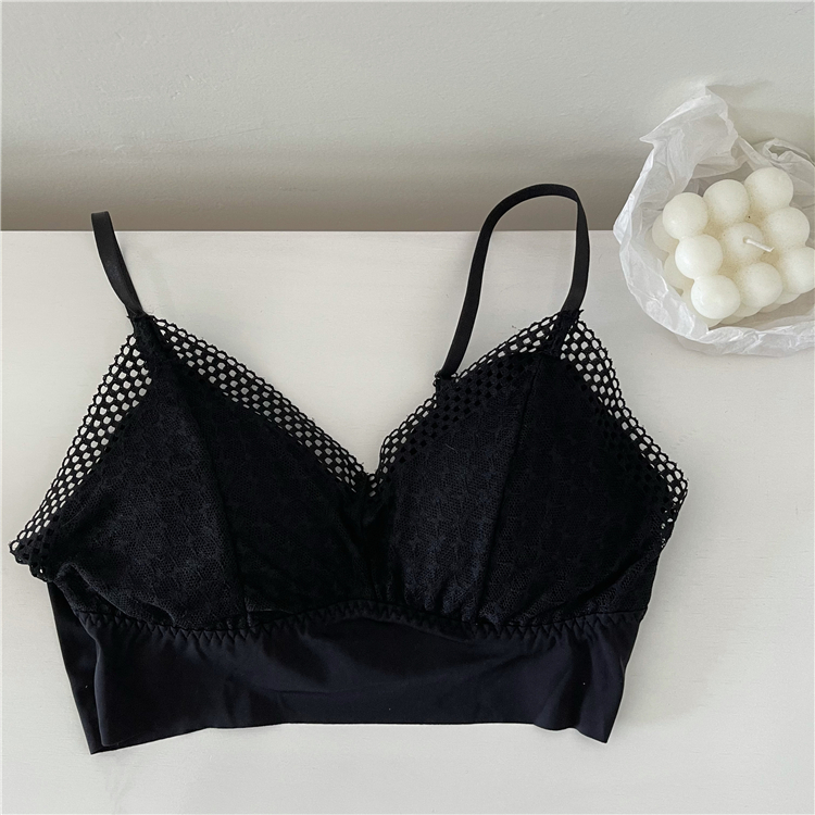 Real price real shot no steel bra women's triangle cup no trace lace suit vest underwear bra