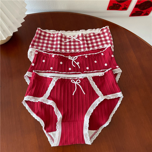 New year's women's underwear at real price is a pure cotton antibacterial scarlet wedding sexy briefs in the year of the tiger