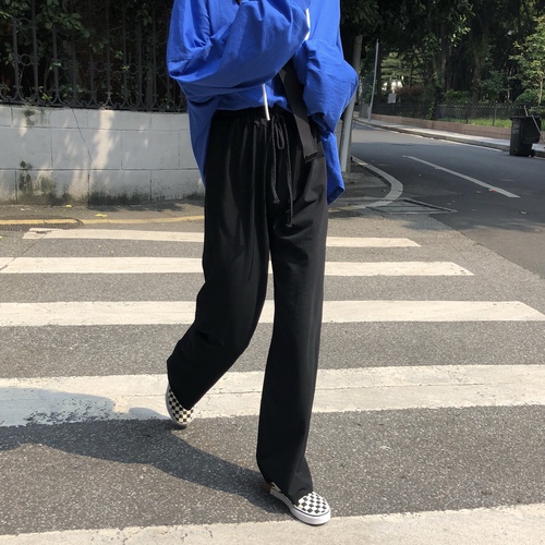 Real price real shot loose drape casual trousers students all-match wide-leg pants straight-leg pants