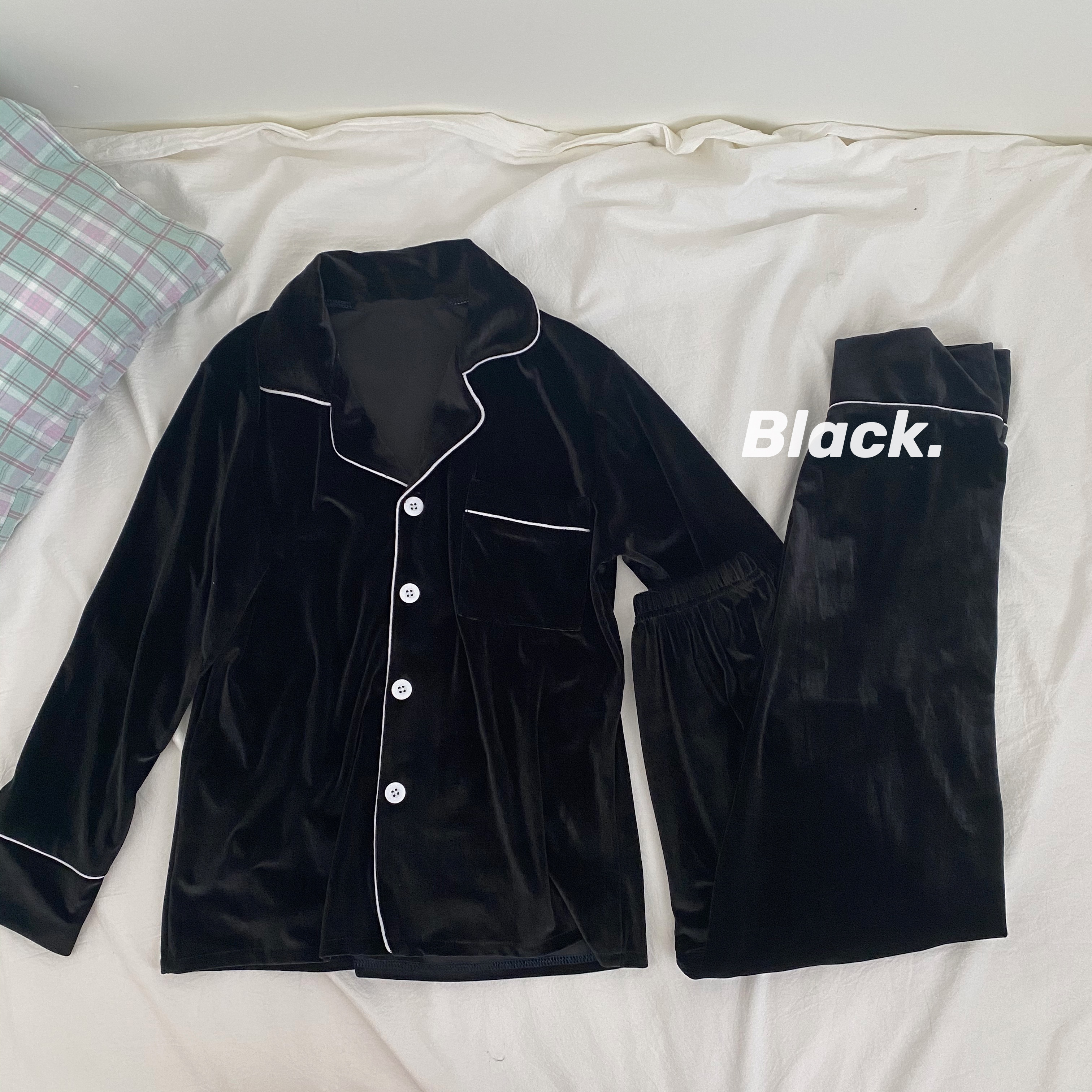 Extra thick!! Real price real shot pajamas autumn winter velvet suit home clothes two piece leisure