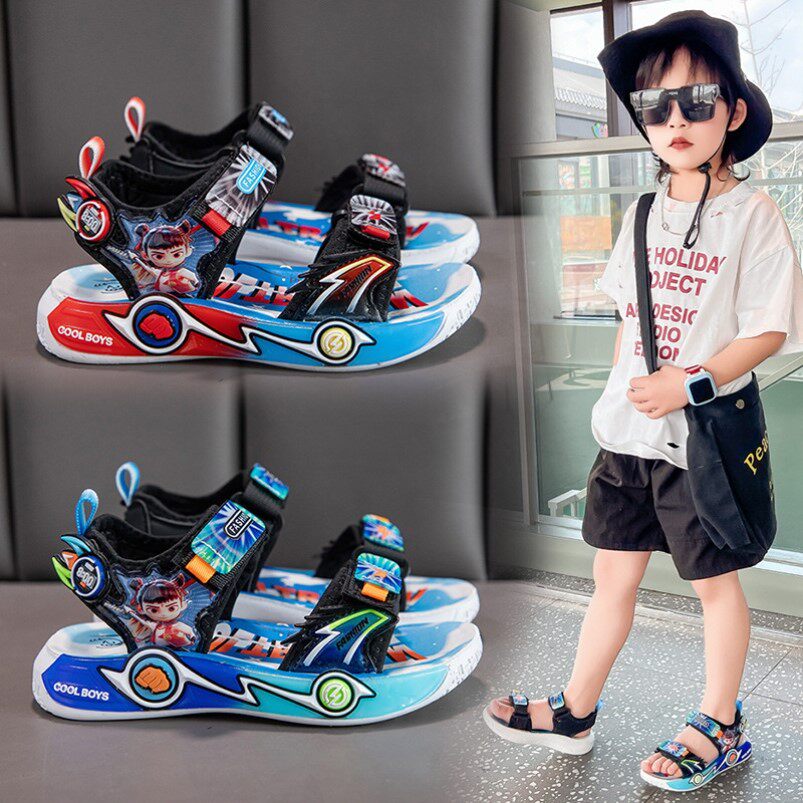 男童凉鞋夏款2025新款轻便哪吒防滑软底儿童运动沙滩鞋防滑可湿水