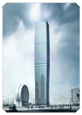 纸模型深圳世界金融中心建筑沙盘