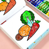 宝宝画画涂色绘本简单图画本2 3岁456幼儿园涂鸦填色书小孩涂颜色