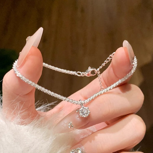 小众设计s925纯银满天星锆石手链女冷淡风精致简约百搭高级感手饰