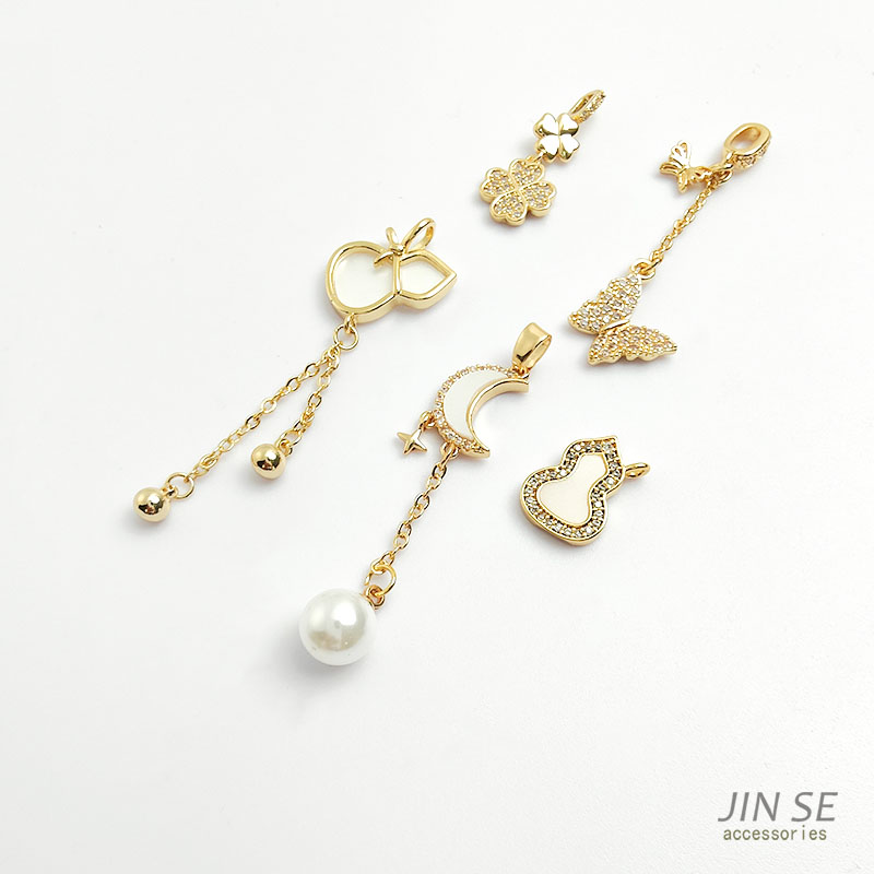 镶锆石项链耳饰吊坠diy饰品配件