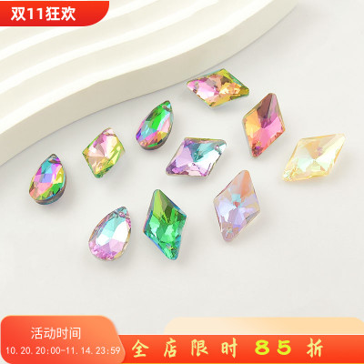 幻彩水滴单孔吊坠diy饰品配件