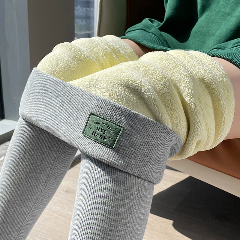 羊羔绒打底裤女外穿冬季东北加绒加厚棉裤高腰大码毛绒纯棉保暖裤