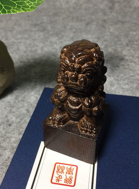木质狮子印章黑檀天天特价