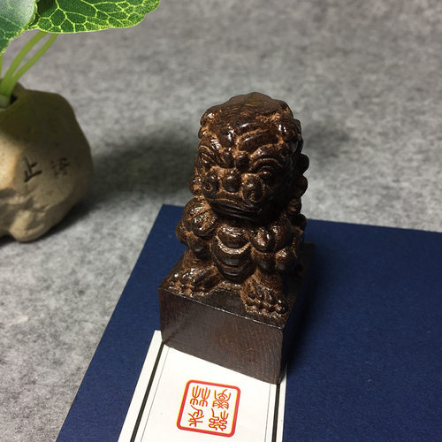 木质狮子印章黑檀天天特价