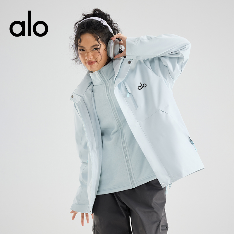 ALO冲锋衣三合一秋冬户外防风防水可拆卸两件套加厚内胆情侣款