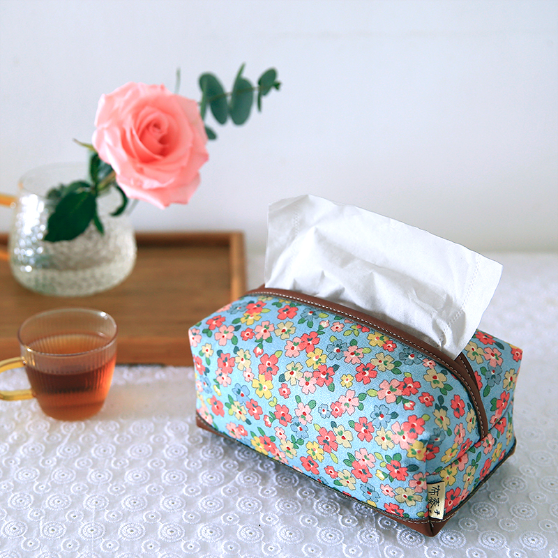 【微瑕疵不退换】布奏高端车载纸巾盒高级布艺田园风客厅抽纸盒