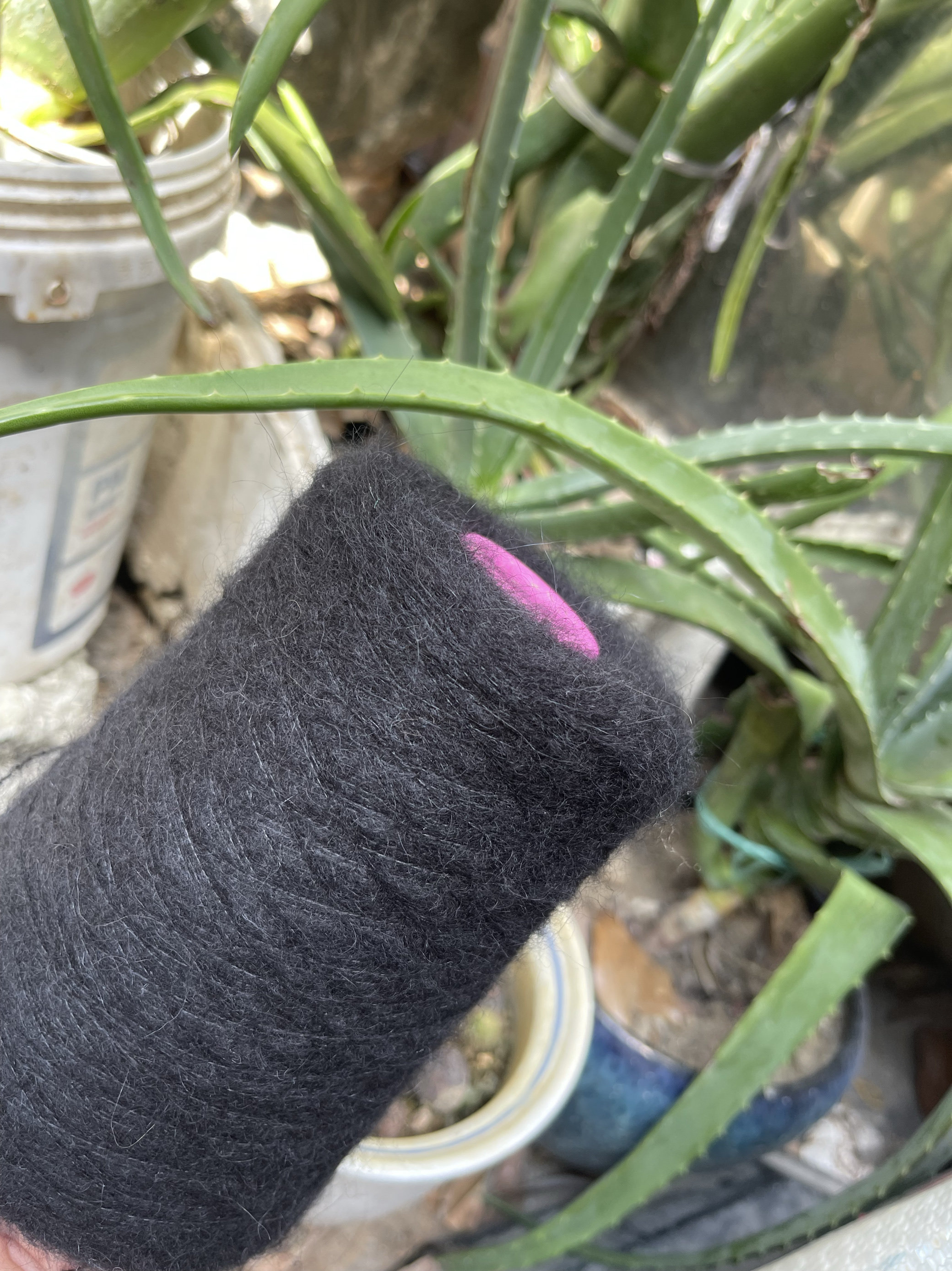 标价半斤 高比例11支黑色羊驼马海毛  55羊驼21羊毛 柔软舒适