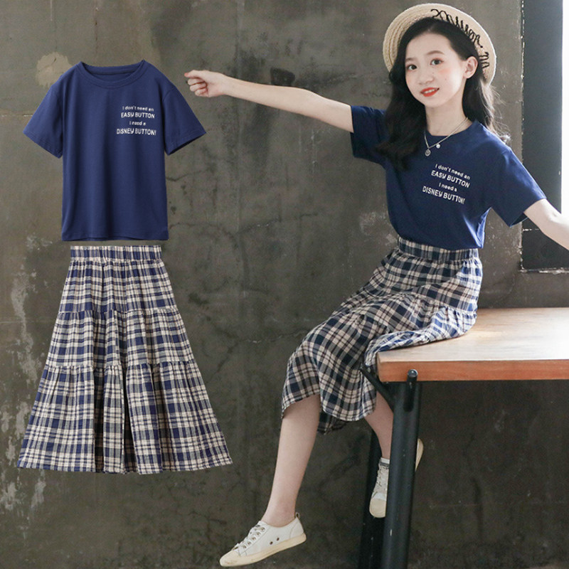 女童连衣裙夏季2022新款儿童夏装裙子套装中大童女孩休闲套裙夏天