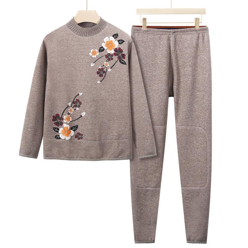 中老年人秋冬装秋衣秋裤女奶奶衣服内穿妈妈保暖老人冬季套装小码