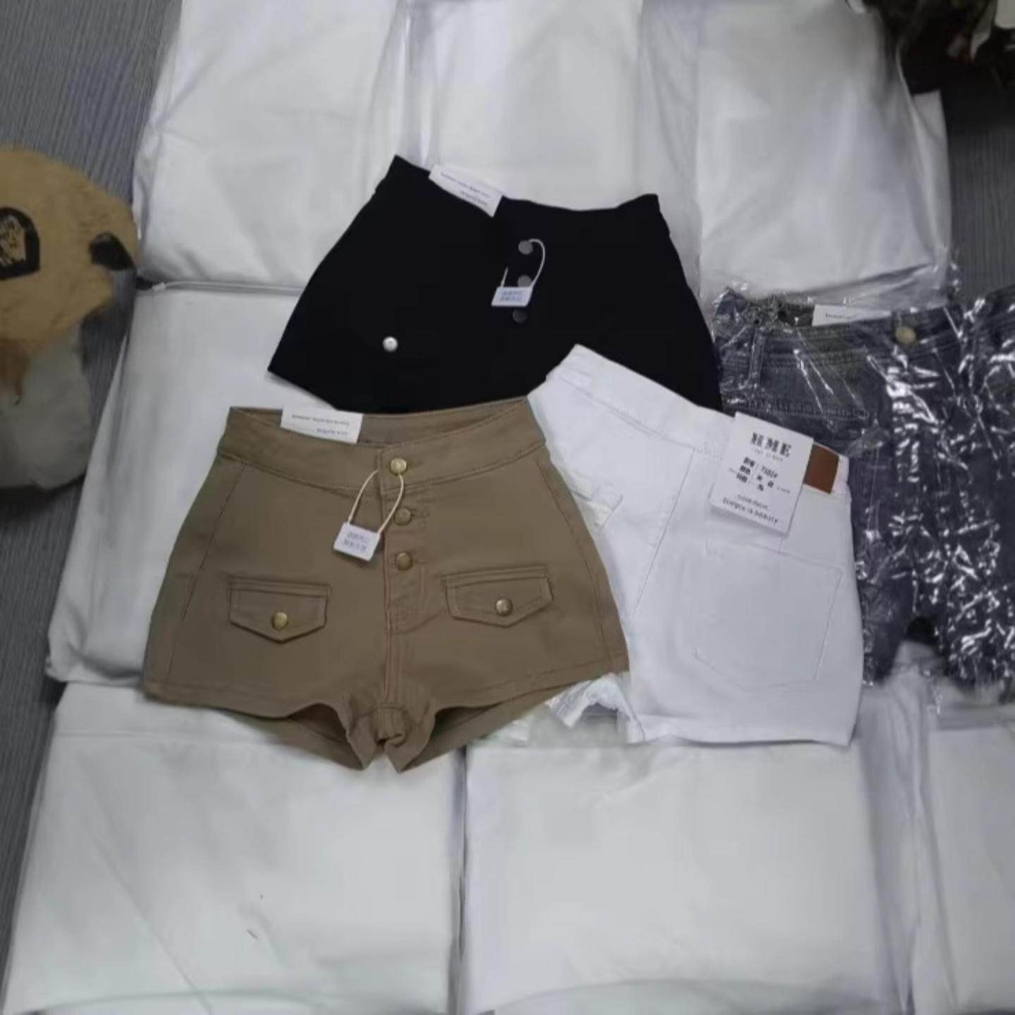 老钱风丰胯牛仔短裤女2026夏季新款多扣高腰紧身显瘦包臀热裤7101