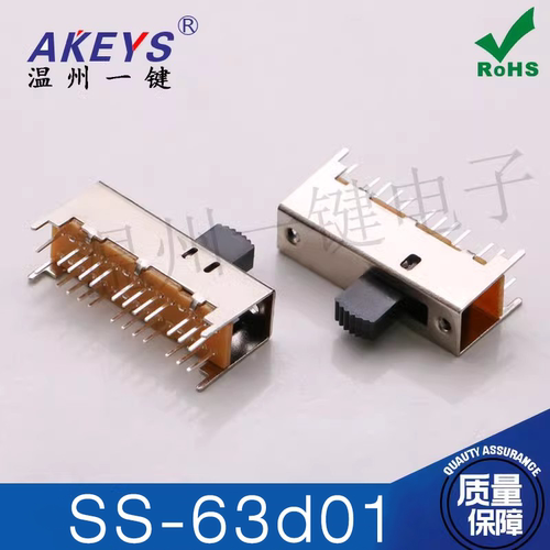 双排直插拨动开关4只24只脚