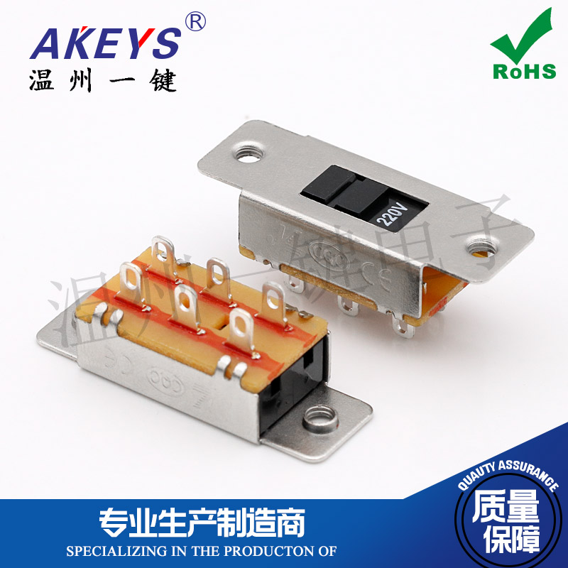 双排拨动开关转换电源连接器