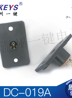 DC-019A 超大安装面板 带两安装孔 5.5X2.1内芯针 三脚DC座 尾插