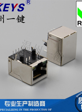 KLB-HR91105A-100兆有LED灯+变压器 RJ45插座 网络接口 带滤波器