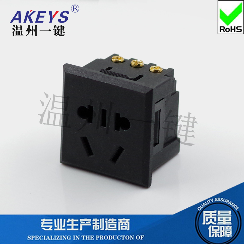 AC-12B卡式嵌入式新国标五孔桌面ac电源插座五孔10A250V多功能