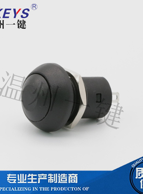 PS-12B-Q10YF-RS 按钮开关点动配件长脚电流复位连接器黑色