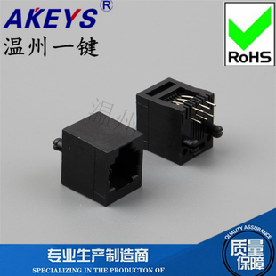 RJ45插座 电话插座 RJ12电话插座全塑无边5222 6P6C 水晶头母座