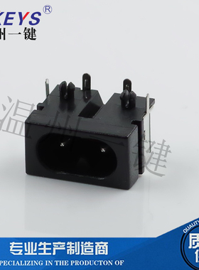 AC-019A-ZJ电源插座高品质母座90度8字八字10A250V梅花连接器