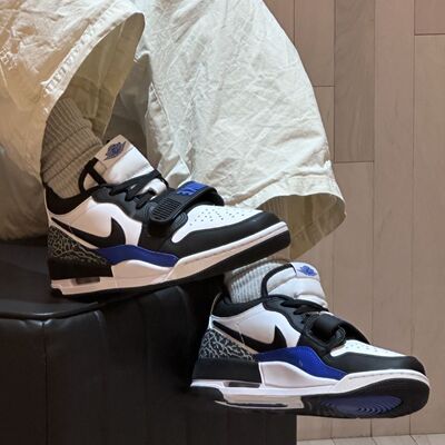 耐克 NIKE 男女AJ312休闲低帮复古运动篮球鞋黑蓝CD7069-114