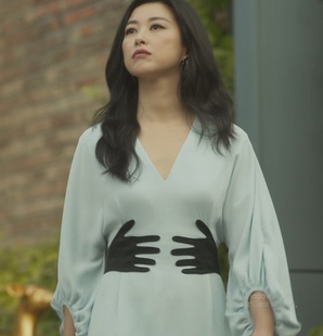 玫瑰的故事朱珠姜雪琼同款衣服2025春夏季韩版中长款V领连衣裙女