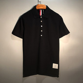 短袖 潮牌TB后背三色织带polo衫 男潮流港风简约时尚 纯棉体恤休闲夏