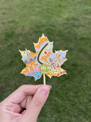 大连梧桐叶金属冰箱贴文创纪念品伴手礼旅游景点金属磁性贴礼品