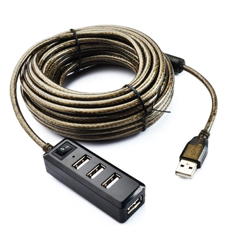 usb2.0延长线 扩展器加长线3米5米10米 分线器 放大器 HUB集线器