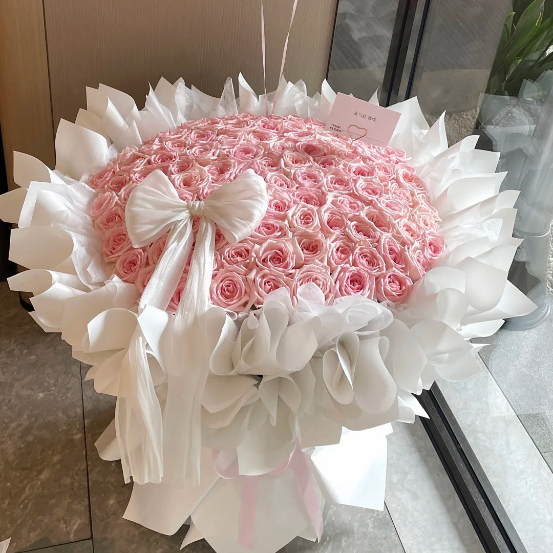 99朵粉荔枝玫瑰花束同城速递
