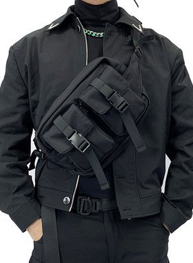 MEDKAI城市机能腰包嘻哈街潮男女大容量斜挎胸包尼龙布休闲斜背包