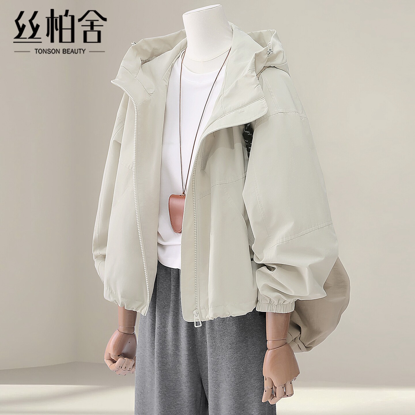 丝柏舍休闲风宽松款长袖外套图片