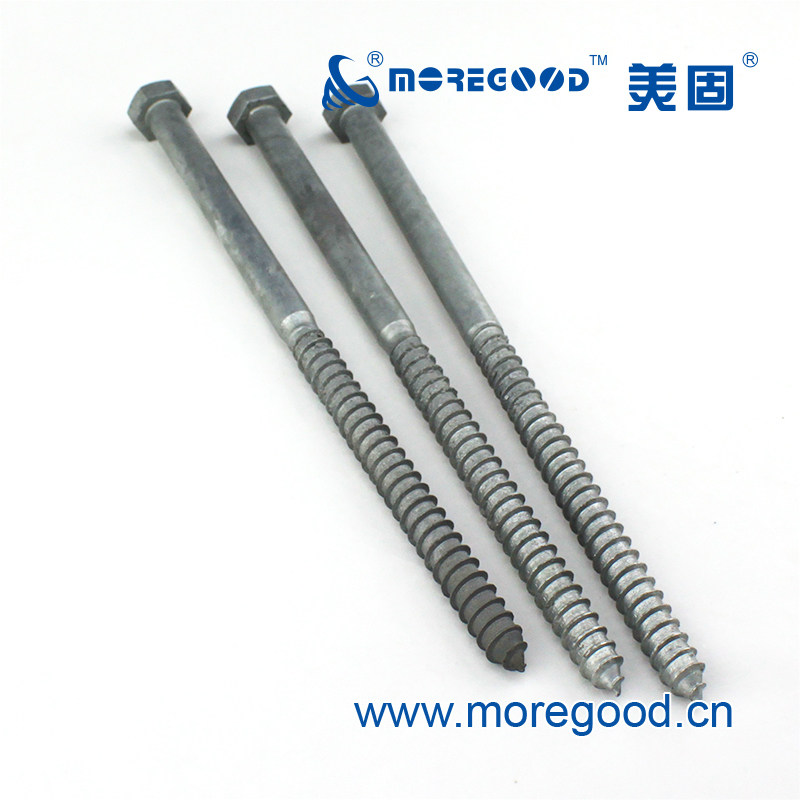 美固直销m16热镀锌外六角头木螺钉din571国标重型木结构户外防锈