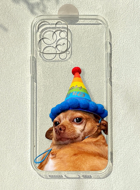 可爱吉娃娃适用iPhone15promax手机壳苹果14小米13/12pro华为nova11小众iqoo10荣耀90透明7/8plus防摔vivos16