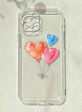 彩色气球适用苹果13pro华为p40小米12红米k40s一加9透明手机壳女